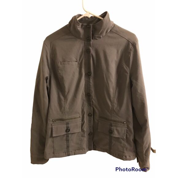 Prana Lydia Utility Jacket Full Zip w/ Pockets Grey Charcoal Women's Size Large - Picture 2 of 7